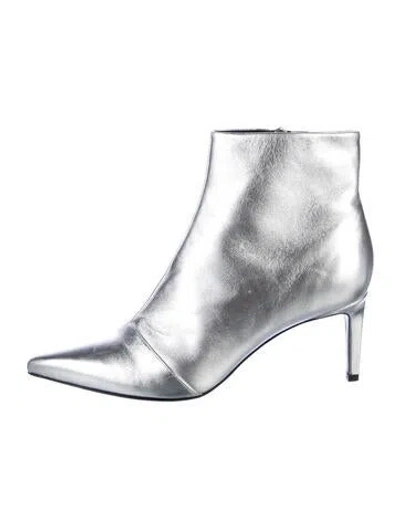 Pre-owned Rag & Bone Leather Boots In Metallic/silver