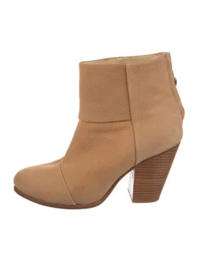 Pre-owned Rag & Bone Leather Boots In Neutrals