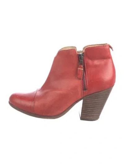 Pre-owned Rag & Bone Leather Boots In Red