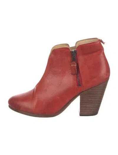 Pre-owned Rag & Bone Leather Boots In Red