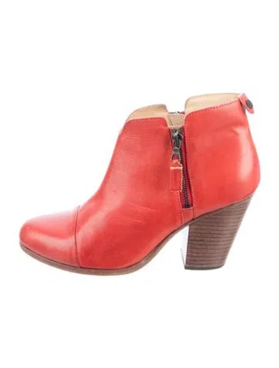 Pre-owned Rag & Bone Leather Boots In Red