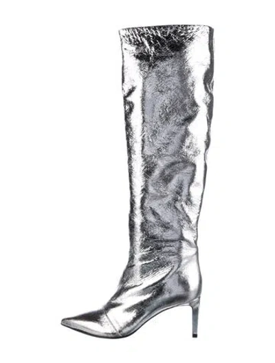 Pre-owned Rag & Bone Leather Boots In Silver