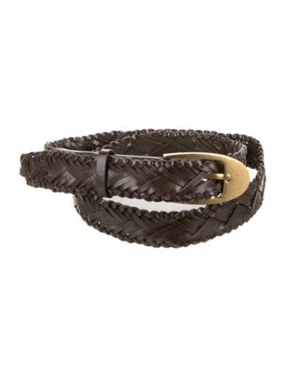 Pre-owned Rag & Bone Leather Braided Accents Belt In Brown