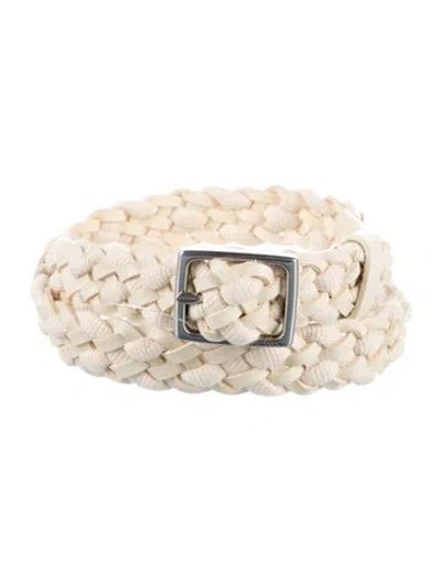 Pre-owned Rag & Bone Leather Braided Accents Belt In Neutral