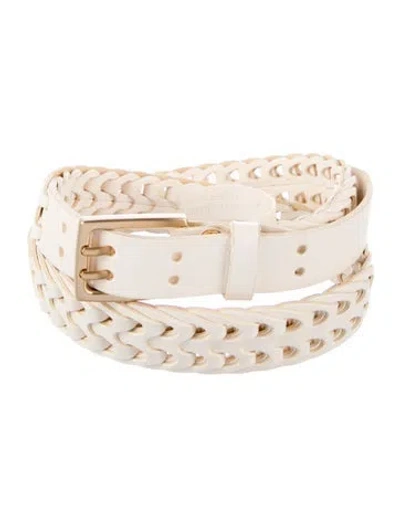 Pre-owned Rag & Bone Leather Braided Accents Belt In Neutral
