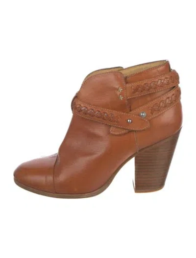 Pre-owned Rag & Bone Leather Braided Accents Boots In Brown