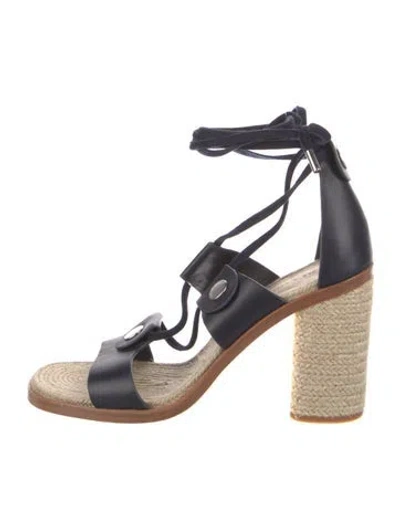 Pre-owned Rag & Bone Leather Braided Accents Espadrilles