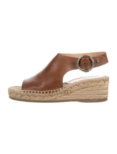 Pre-owned Rag & Bone Leather Braided Accents Espadrilles In Neutral