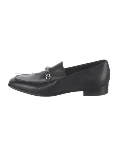 Pre-owned Rag & Bone Leather Chain-link Accents Loafers In Black
