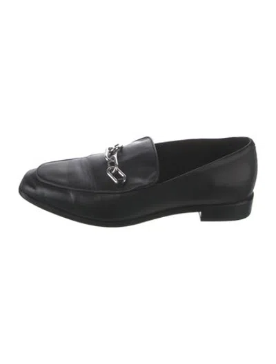 Pre-owned Rag & Bone Leather Chain-link Accents Loafers In Black