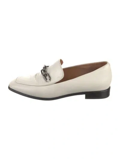 Pre-owned Rag & Bone Leather Chain-link Accents Loafers In White