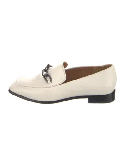 Pre-owned Rag & Bone Leather Chain-link Accents Loafers In White