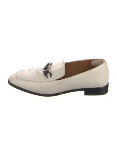 Pre-owned Rag & Bone Leather Chain-link Accents Loafers In White