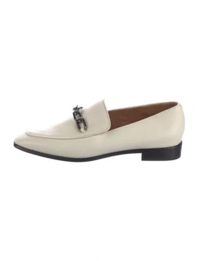Pre-owned Rag & Bone Leather Chain-link Accents Loafers In White