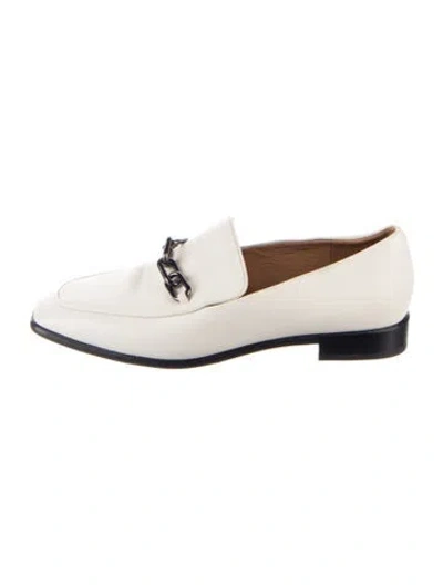 Pre-owned Rag & Bone Leather Chain-link Accents Loafers In White
