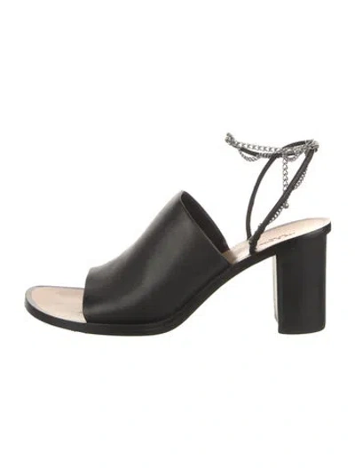 Pre-owned Rag & Bone Leather Chain-link Accents Sandals In Black