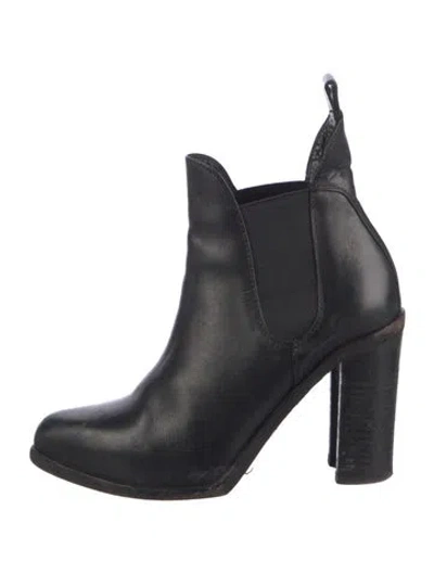 Pre-owned Rag & Bone Leather Chelsea Boots In Black