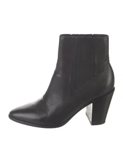 Pre-owned Rag & Bone Leather Chelsea Boots In Black