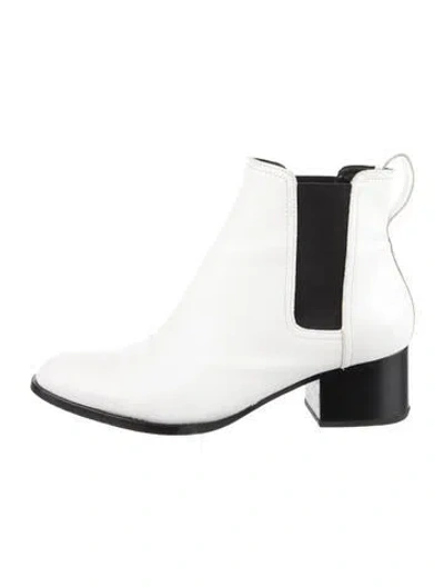 Pre-owned Rag & Bone Leather Chelsea Boots In Black/white