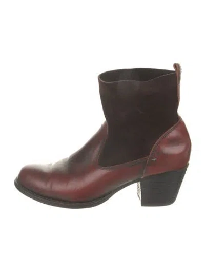 Pre-owned Rag & Bone Leather Chelsea Boots In Burgundy