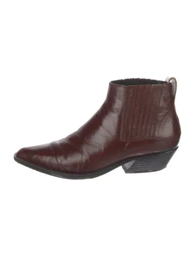 Pre-owned Rag & Bone Leather Chelsea Boots In Burgundy