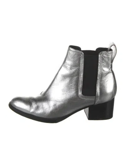 Pre-owned Rag & Bone Leather Chelsea Boots In Metallic/silver