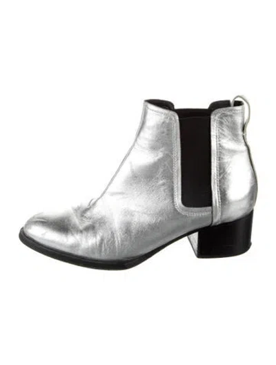 Pre-owned Rag & Bone Leather Chelsea Boots In Metallic/silver