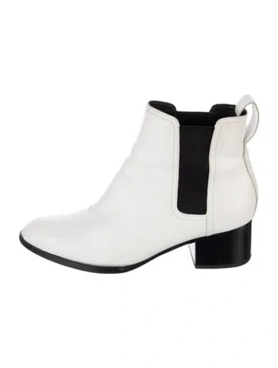 Pre-owned Rag & Bone Leather Chelsea Boots In White