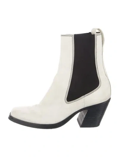 Pre-owned Rag & Bone Leather Chelsea Boots In White