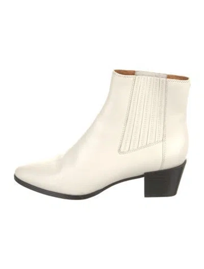 Pre-owned Rag & Bone Leather Chelsea Boots In White