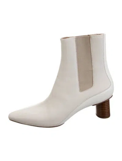 Pre-owned Rag & Bone Leather Chelsea Boots In White