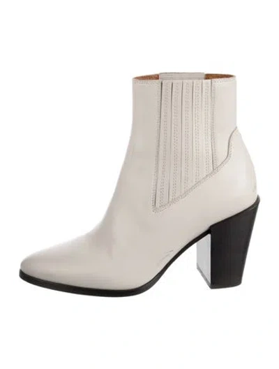 Pre-owned Rag & Bone Leather Chelsea Boots In White