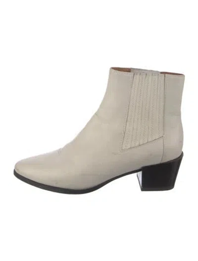Pre-owned Rag & Bone Leather Chelsea Boots In White