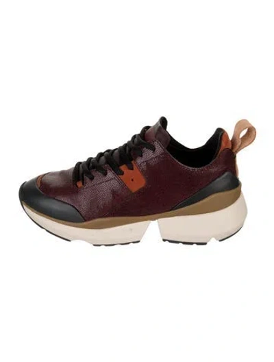 Pre-owned Rag & Bone Leather Chunky Sneakers In Burgundy