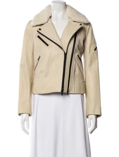 Pre-owned Rag & Bone Leather Coat In Neutral