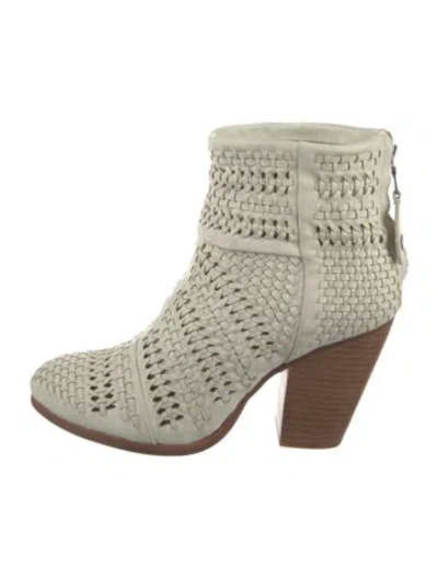 Pre-owned Rag & Bone Leather Colorblock Pattern Boots In Neutral