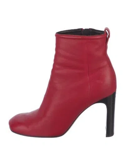 Pre-owned Rag & Bone Leather Colorblock Pattern Boots In Red