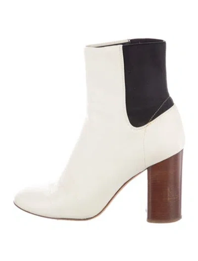 Pre-owned Rag & Bone Leather Colorblock Pattern Boots In White