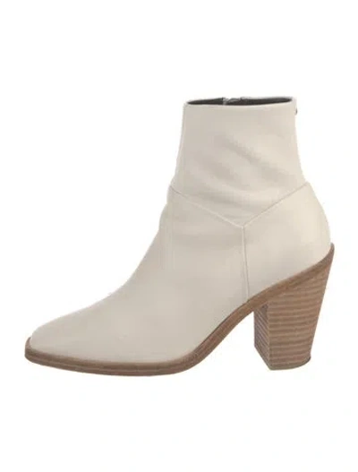 Pre-owned Rag & Bone Leather Colorblock Pattern Boots In White