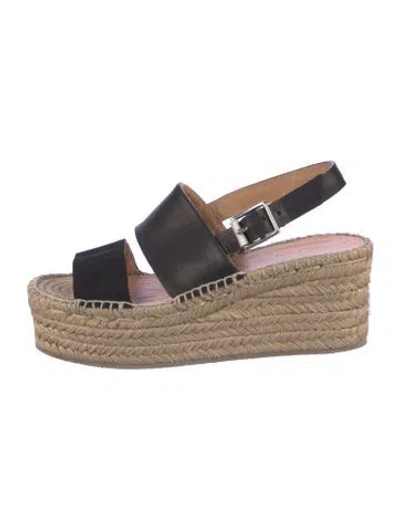 Pre-owned Rag & Bone Leather Colorblock Pattern Espadrilles In Black/neutrals