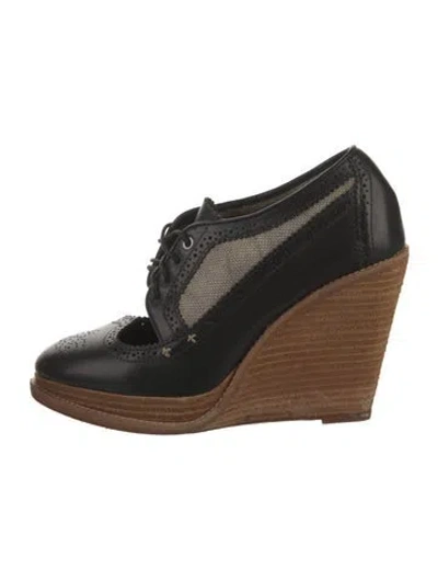 Pre-owned Rag & Bone Leather Colorblock Pattern Pumps In Black
