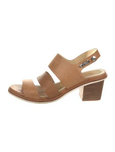 Pre-owned Rag & Bone Leather Colorblock Pattern Slingback Sandals In Neutral