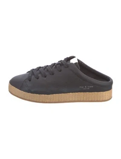 Pre-owned Rag & Bone Leather Colorblock Pattern Sneakers In Black