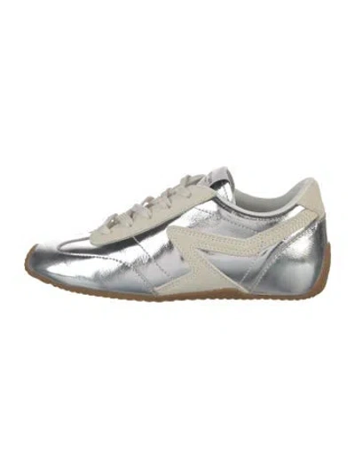 Pre-owned Rag & Bone Leather Colorblock Pattern Sneakers In Silver