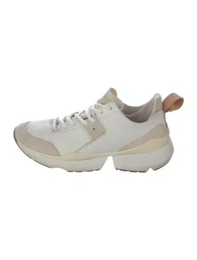 Pre-owned Rag & Bone Leather Colorblock Pattern Sneakers In White