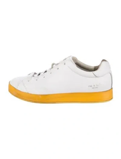 Pre-owned Rag & Bone Leather Colorblock Pattern Sneakers In White