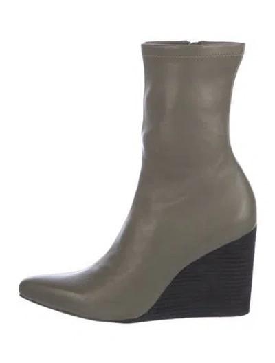 Pre-owned Rag & Bone Leather Colorblock Pattern Sock Boots In Gray