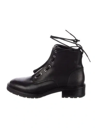 Pre-owned Rag & Bone Leather Combat Boots In Black