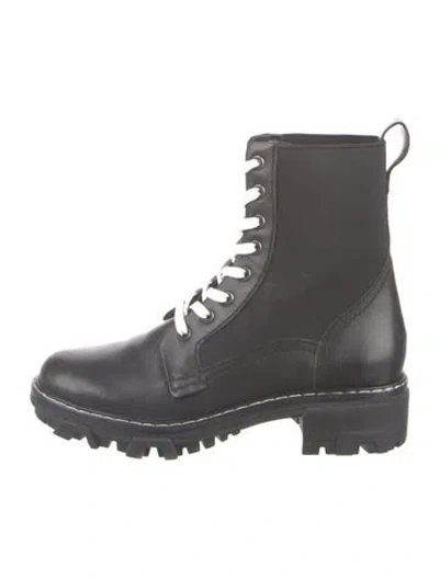 Pre-owned Rag & Bone Leather Combat Boots In Black