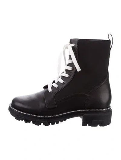 Pre-owned Rag & Bone Leather Combat Boots In Black